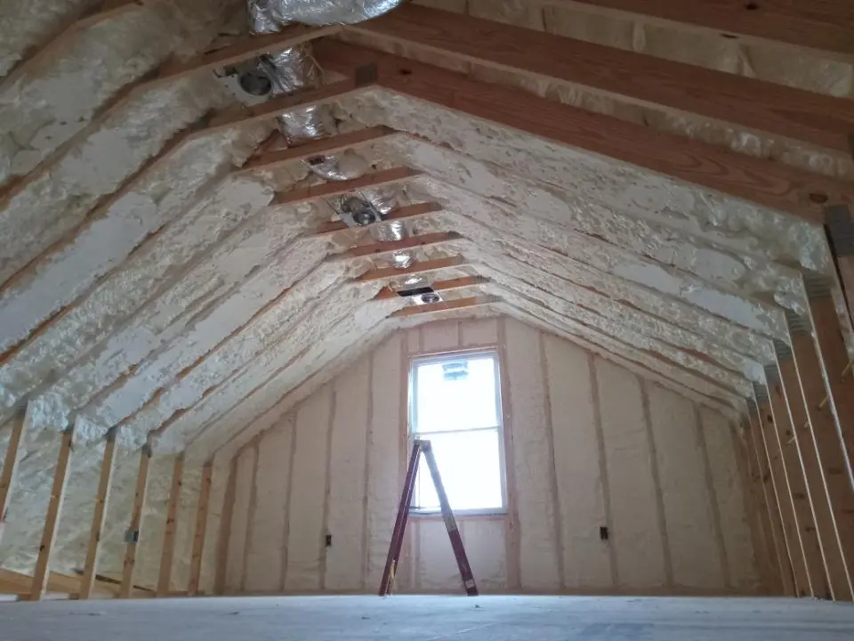 Spray foam roofing application for Crawl Space Insulation project in Red Chute